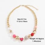 Product - Elegant Heart & Peach Pearl Bracelet Set – Unique Fashion Design - Living Radiantly