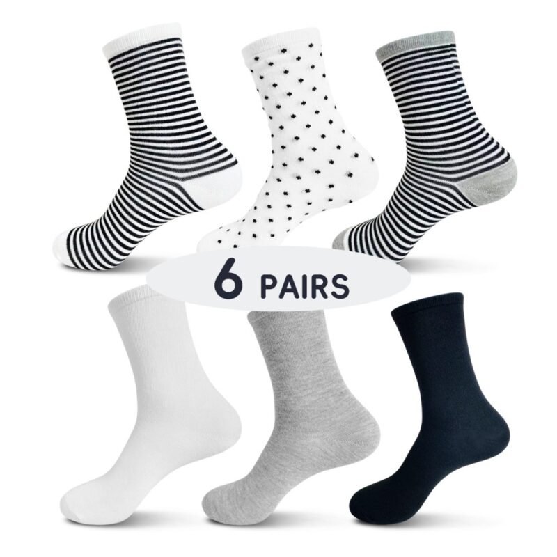 6 Pairs Of Ladies Casual Cylinder Socks Dress Socks | Living Radiantly
